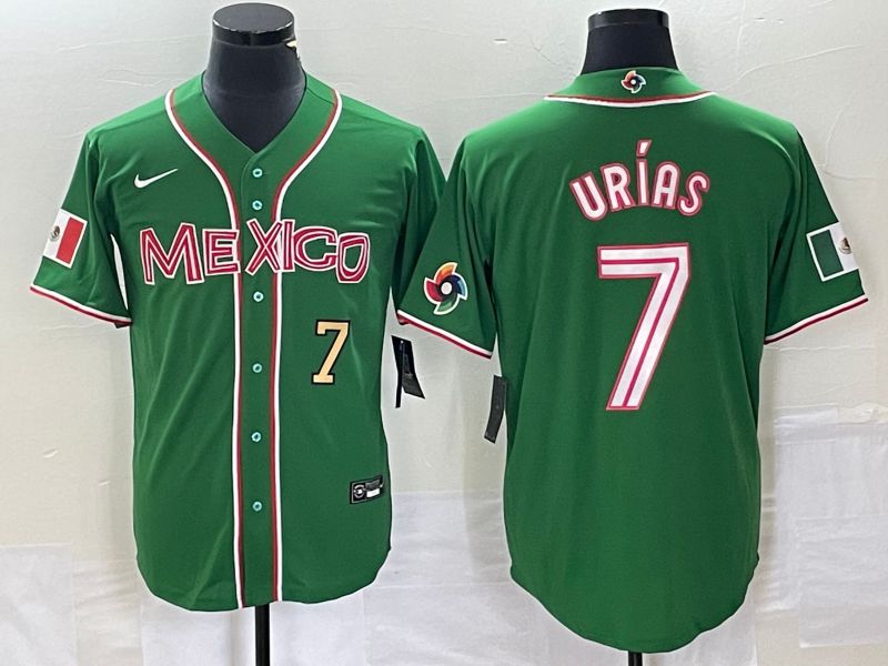 Men 2023 World Cub Mexico #7 Urias Green Nike MLB Jersey30